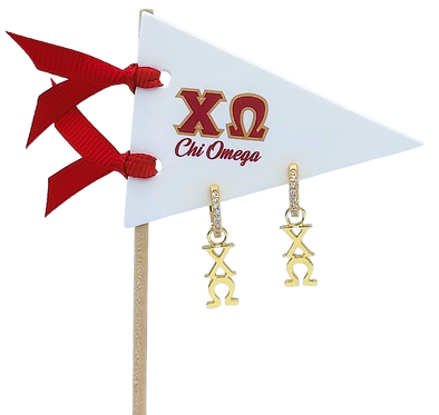 E208 - XO - Chi Omega Greek Letter Earrings