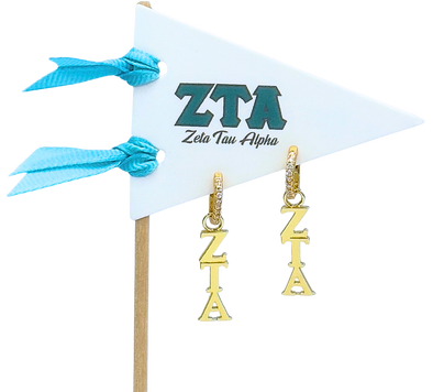 E208 - ZTA - Zeta Tau Alpha Greek Letter Earrings