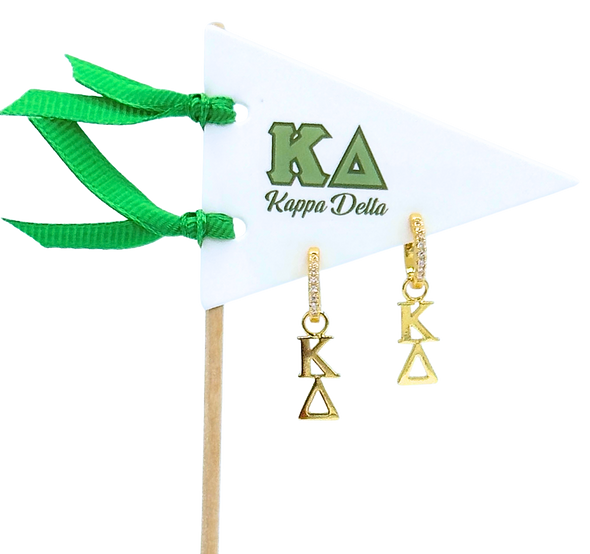 E208 - KD -Kappa Delta Greek Letter earrings