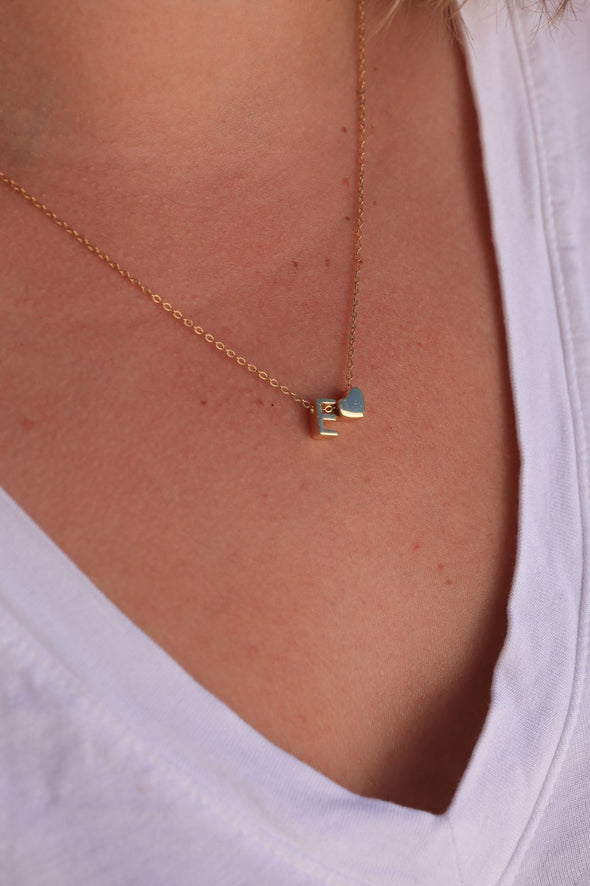 Happies: Love + Initial Necklace