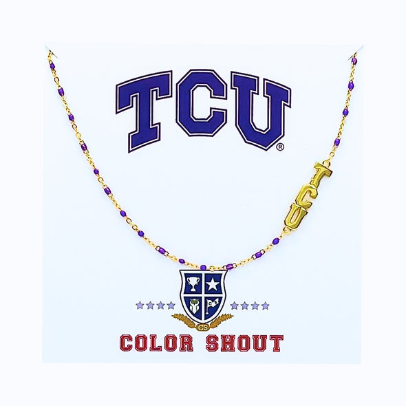 The TCU Necklace: Side Set TCU Enamel Bead Necklace