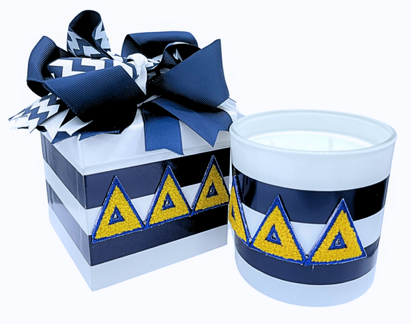 C201- Sorority Greek Letter Candles with Chenille Patch