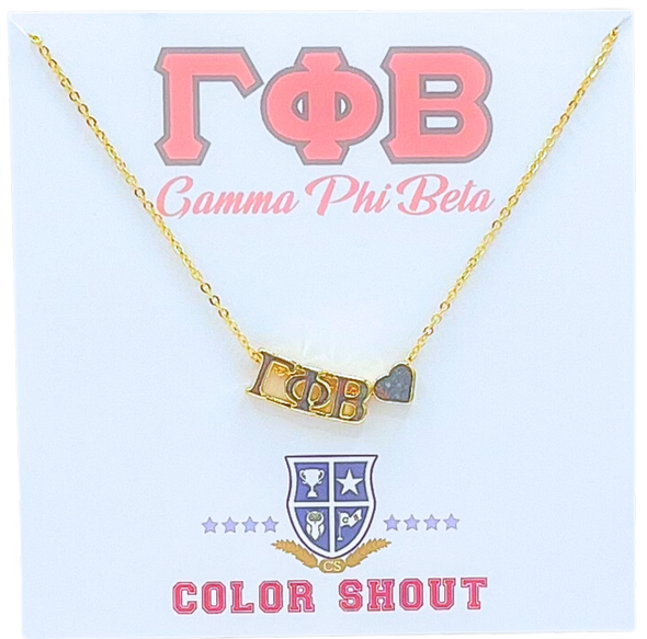 N202 GPB-Gamma Phi Beta Heart Necklace
