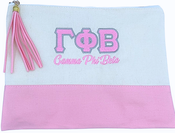 Sorority Embroidered Greek Letter Pouch