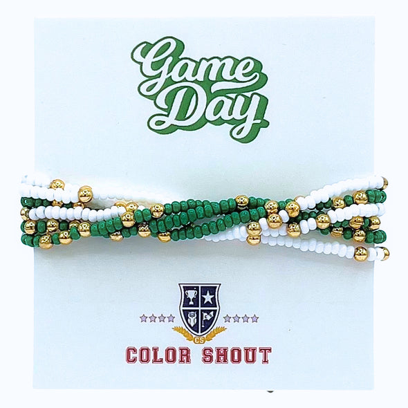 B201- Game Day Team Colors: Set of 6 Stretch Bracelets