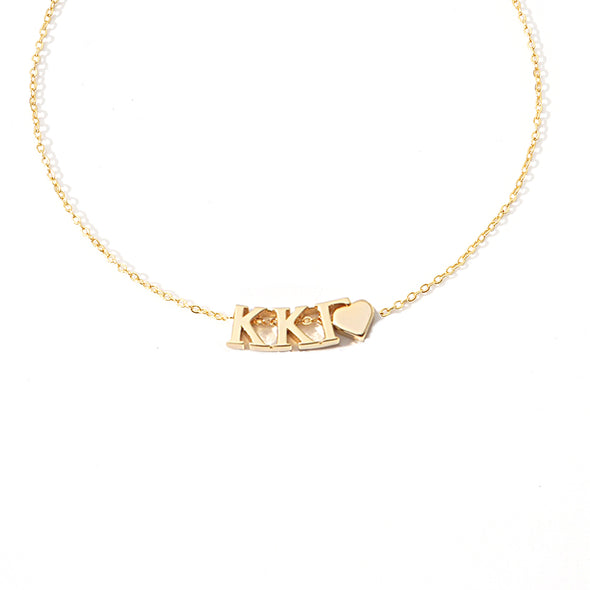 N202 KKG-Kappa Kappa Gamma Heart Necklace