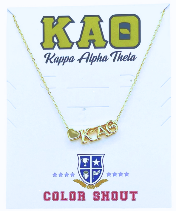 N202 KAT-Kappa Alpha Theta Heart Necklace