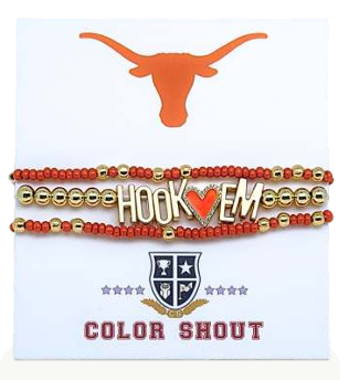 Hook 'Em Gold Beaded Bracelet Set