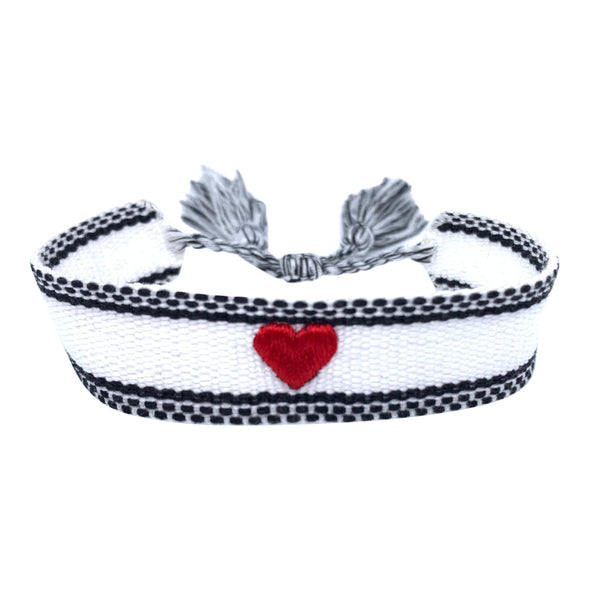 I love Texas Tech: Heart Spirit Band Tassel Bracelet
