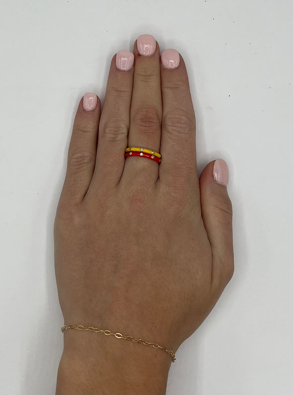 R201 XO-Chi Omega: 2 Enamel Stack Ring Set