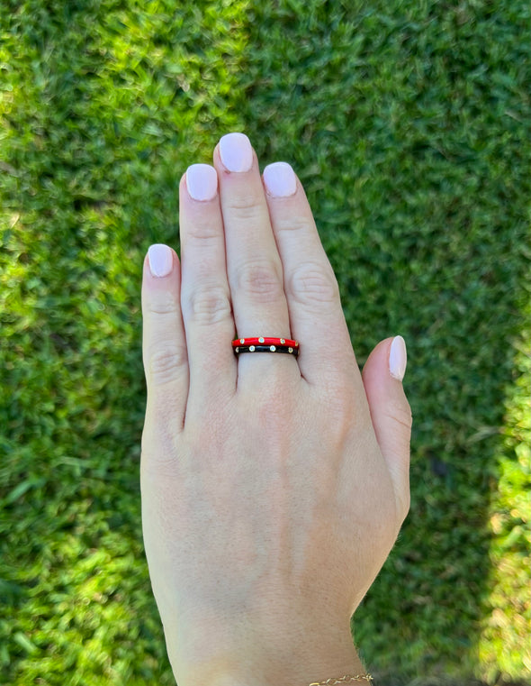 R201 AOP- Alpha Omicron Pi 2 Enamel Stack Ring Set