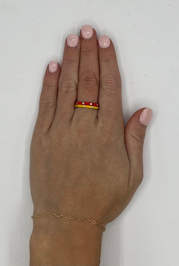 R201 AGD- Alpha Gamma Delta 2 Enamel Stack Ring Set