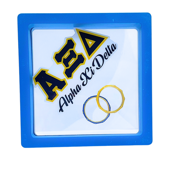 R201-Sorority Colors: 2 Enamel Stack Ring Set