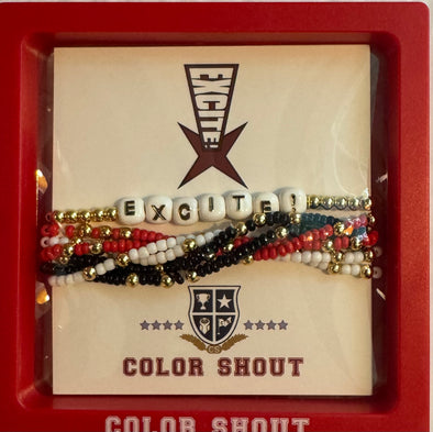 B209 - Excite! Lucky 7 beaded bracelet stack
