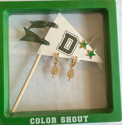 E203 - Dartmouth Double pennant earring set