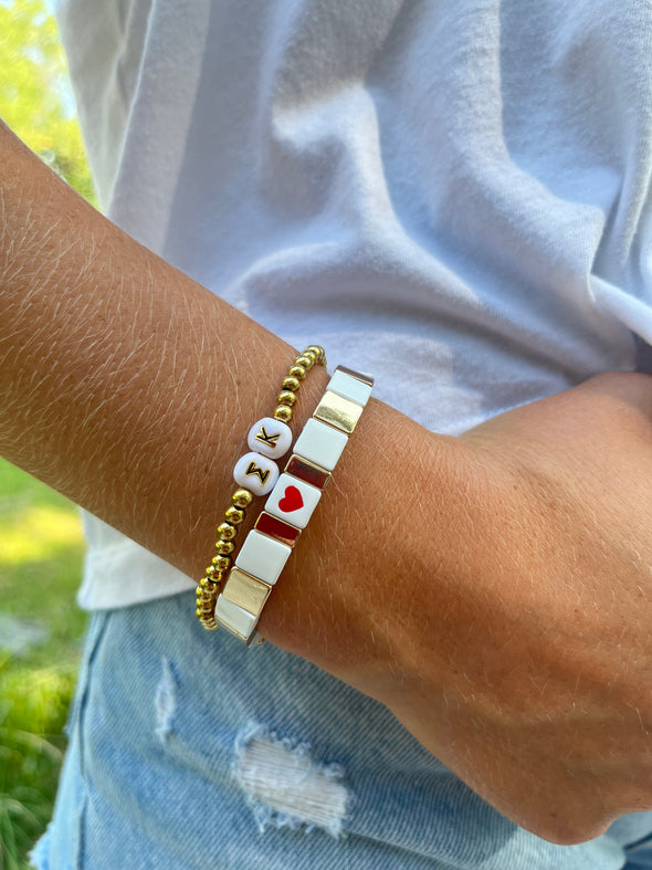 B202 SK-'I Love' Sigma Kappa Bracelet Stack