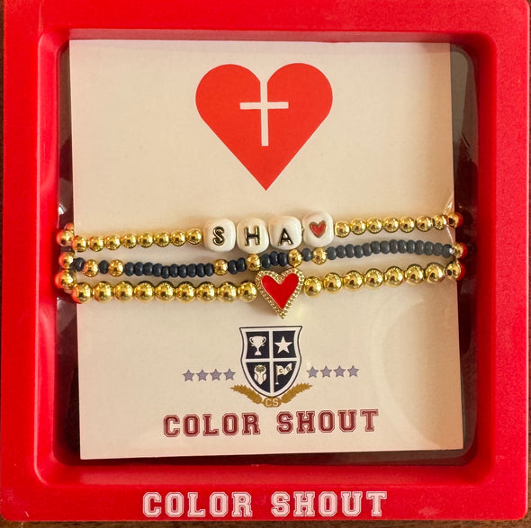 B202 - 'I Love' Sacred Heart Bracelet Stack
