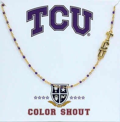 N201 - TCU - Side Set TCU Enamel Bead Necklace