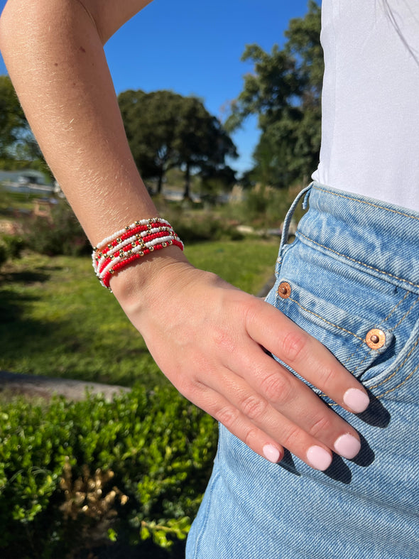 B201- Game Day Team Colors: Set of 6 Stretch Bracelets
