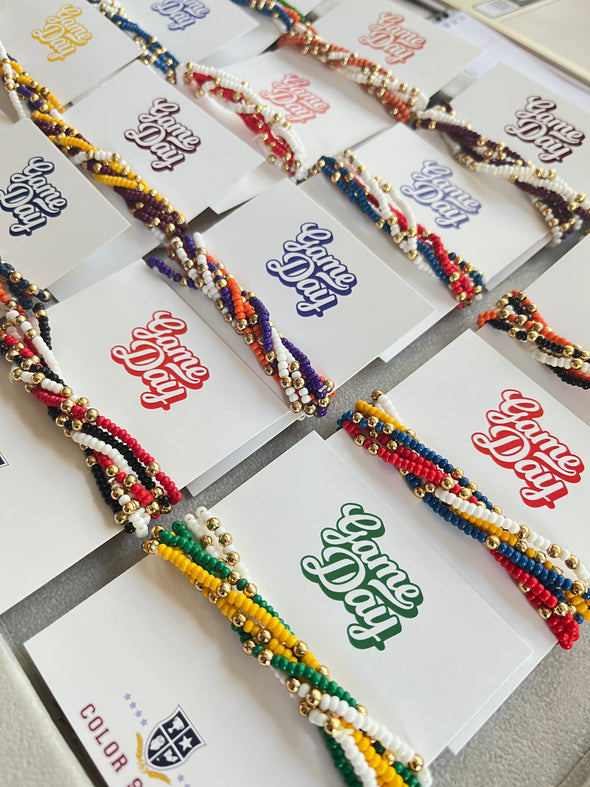B201- Game Day Team Colors: Set of 6 Stretch Bracelets