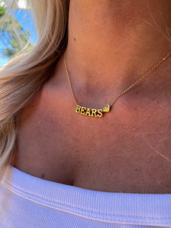 I Love Baylor:  Bears Heart Necklace