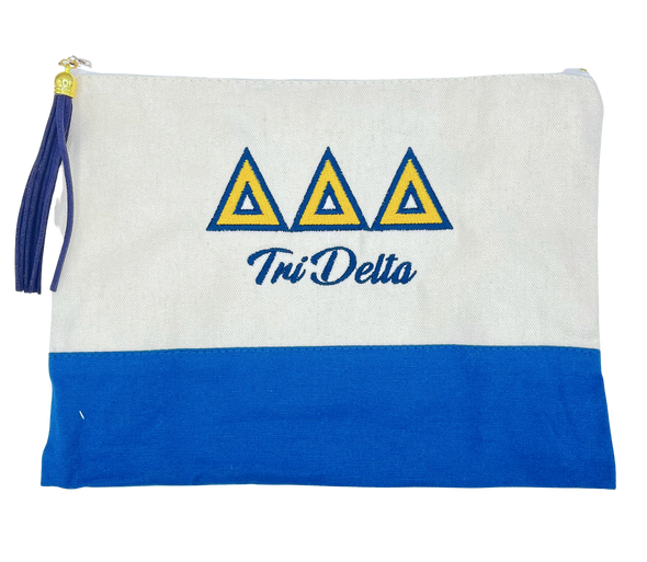 Sorority Embroidered Greek Letter Pouch