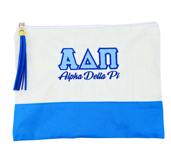 Sorority Embroidered Greek Letter Pouch