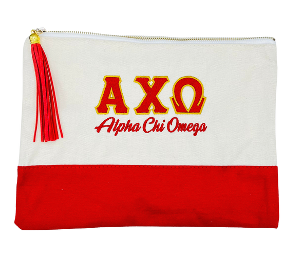 Sorority Embroidered Greek Letter Pouch