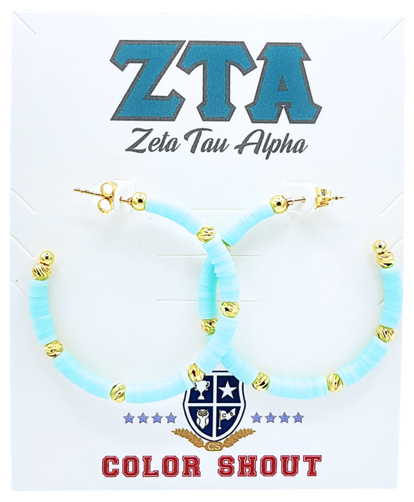 Zeta Tau Alpha Vinyl Hoop Earrings