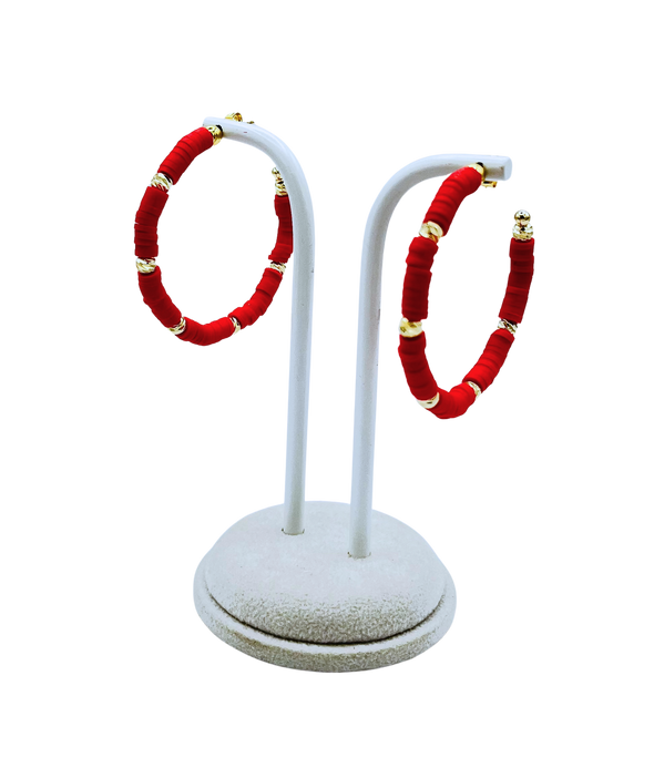 Junior League: Red Vinyl Hoop Earrings