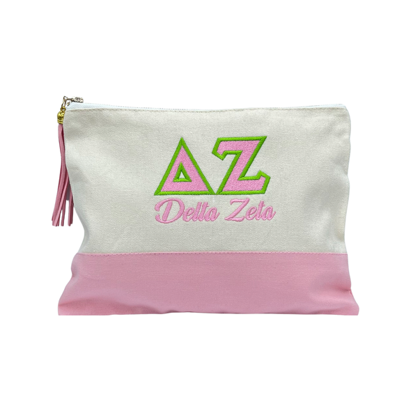 Sorority Embroidered Greek Letter Pouch