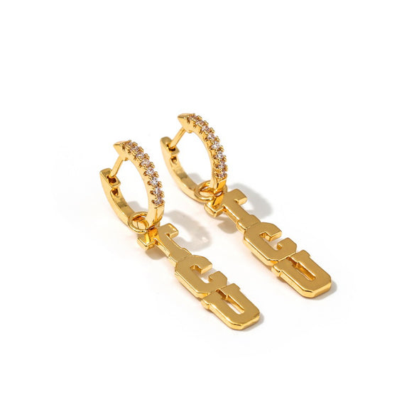 E203 - TCU : University Pennant Pair Earring Set