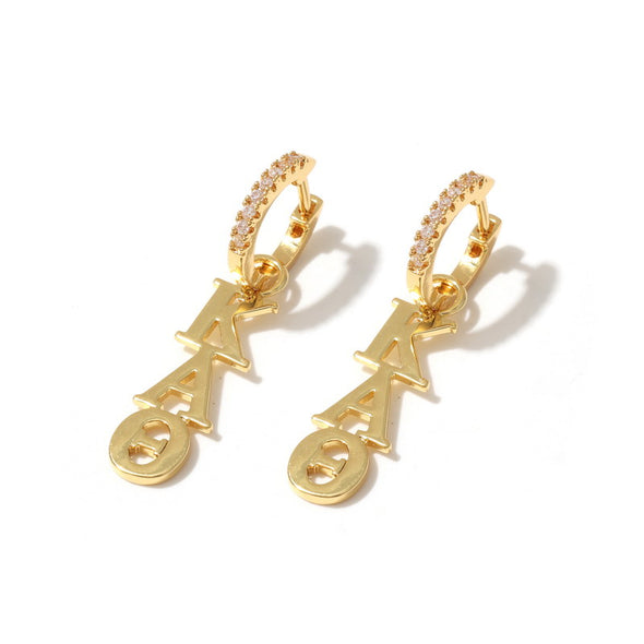 E208 - KAT - Kappa Alpha Theta Greek Letter Earrings