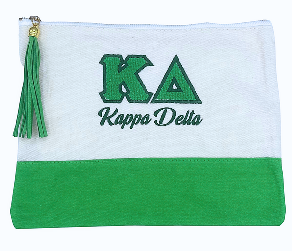 Sorority Embroidered Greek Letter Pouch