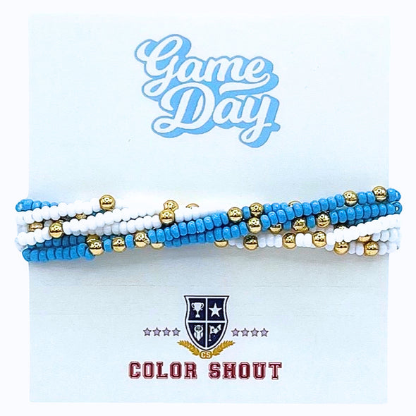 B201- Game Day Team Colors: Set of 6 Stretch Bracelets