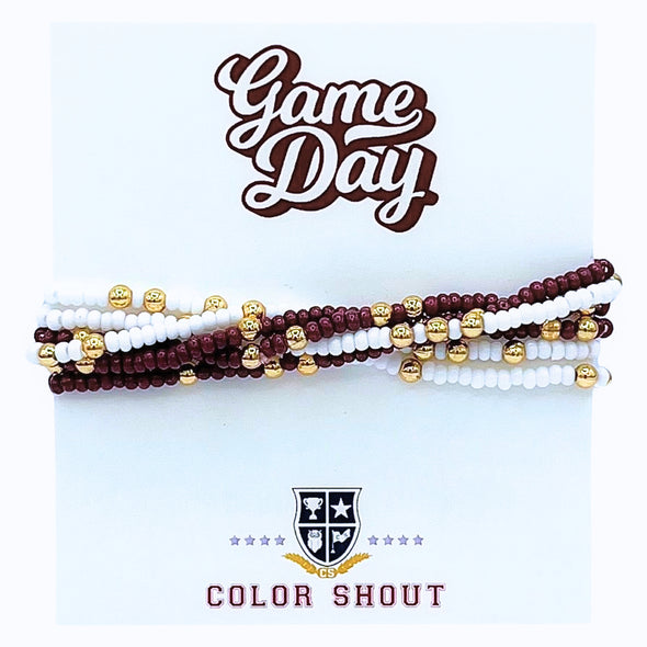 B201- Game Day Team Colors: Set of 6 Stretch Bracelets