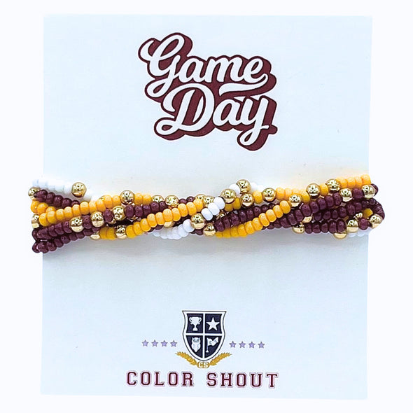 B201- Game Day Team Colors: Set of 6 Stretch Bracelets