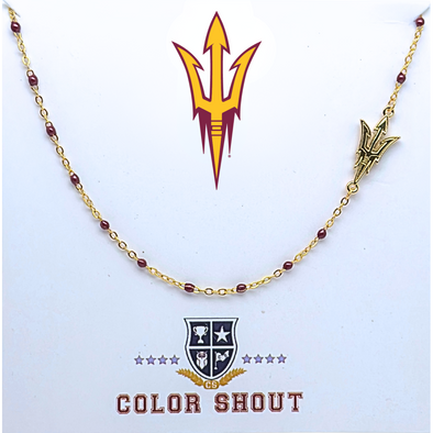 N201 - ASU : Arizona State University Side Logo Necklace