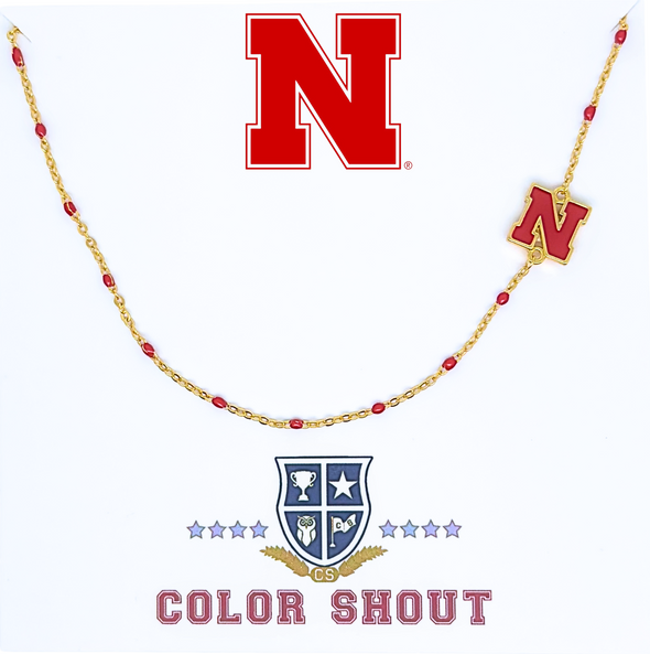 N201 - NEB : University of Nebraska Side Logo Necklace