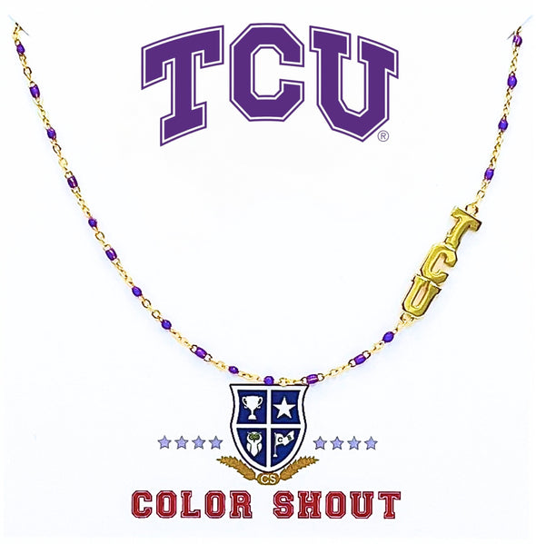 N201 - TCU - Side Set TCU Enamel Bead Necklace