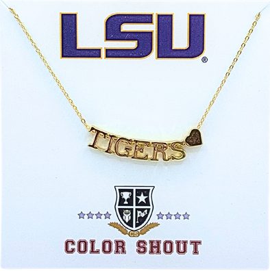N202 - LSU Tigers Heart Necklace