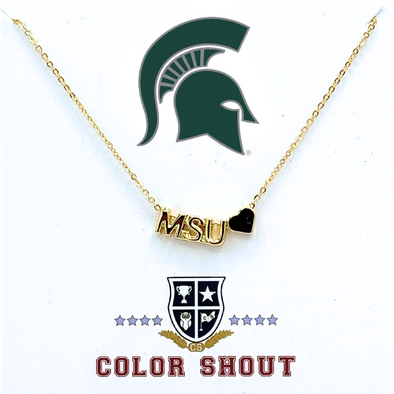 N202 - MS: Michigan State University heart necklace