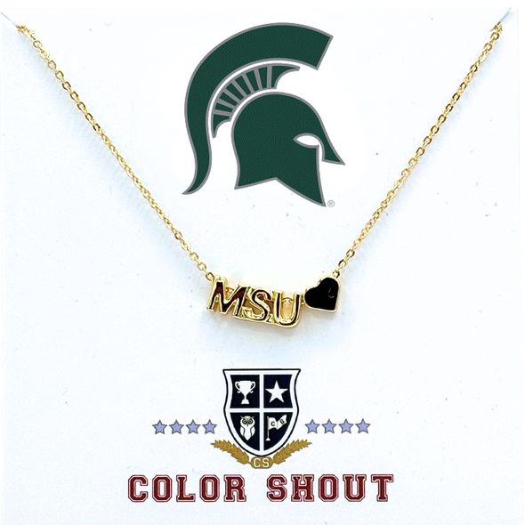 N202 - MS: Michigan State University heart necklace