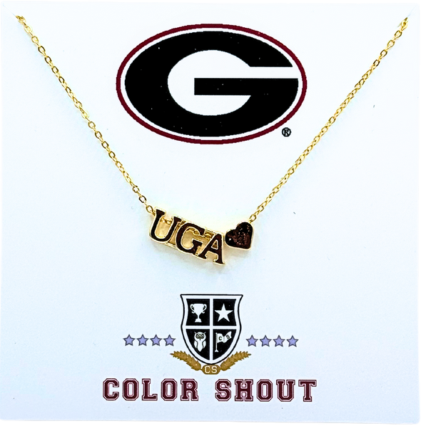 N202 -Georgia 'UGA'  Heart Necklace