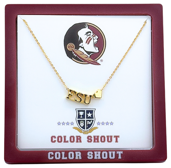 I Love College:  Initial Heart Necklace
