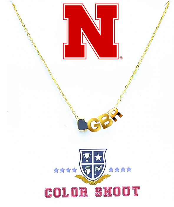 I Love College:  Initial Heart Necklace