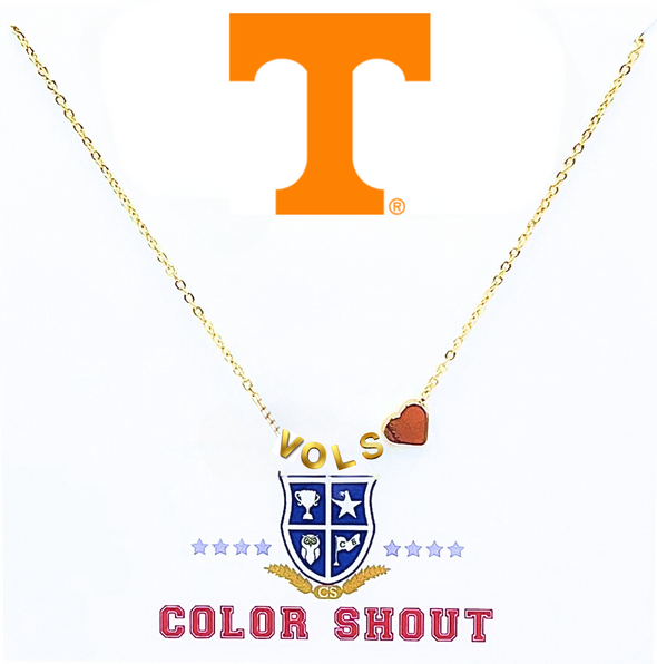 I Love College:  Initial Heart Necklace