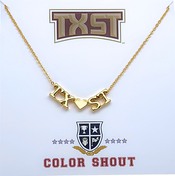 I Love College:  Initial Heart Necklace