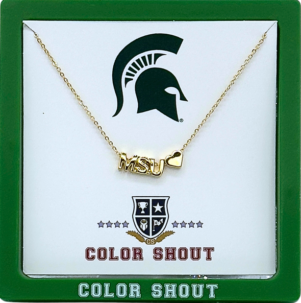 N202 - MS: Michigan State University heart necklace