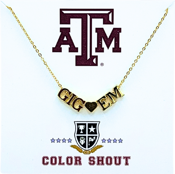 I Love College:  Initial Heart Necklace